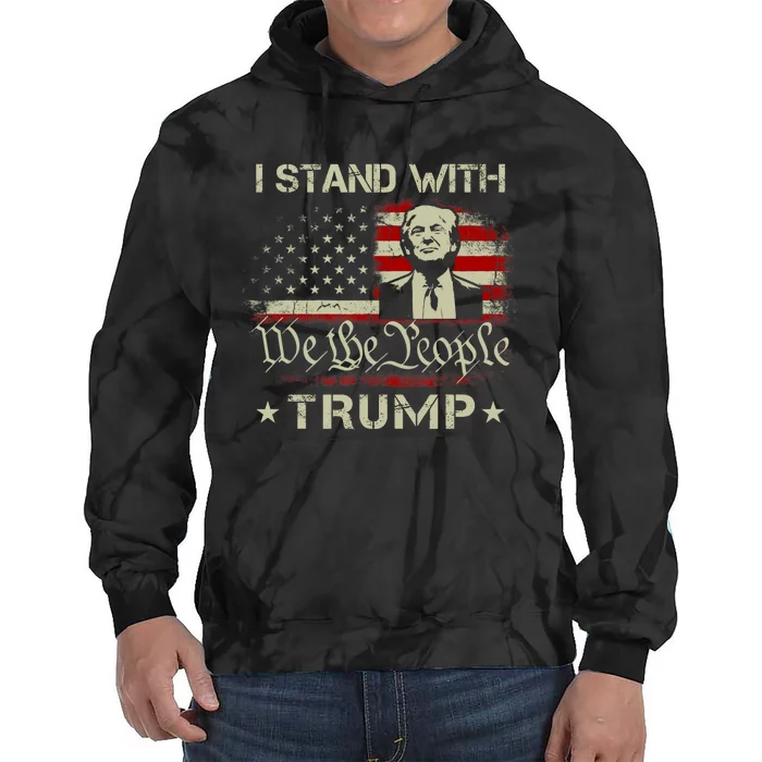 I Stand With Trump Pro Trump Supporter Free Trump Tie Dye Hoodie