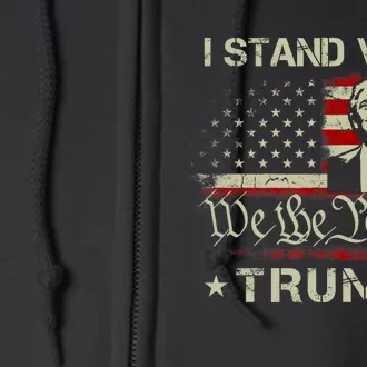 I Stand With Trump Pro Trump Supporter Free Trump Full Zip Hoodie