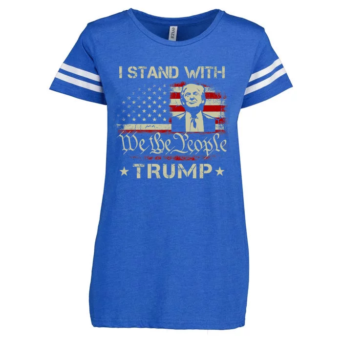 I Stand With Trump Pro Trump Supporter Free Trump Enza Ladies Jersey Football T-Shirt