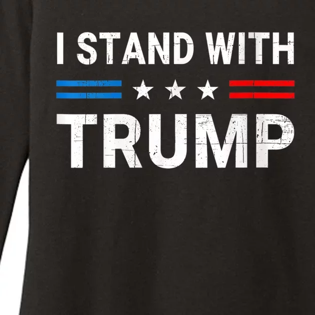 I Stand With Trump American Flag Womens CVC Long Sleeve Shirt