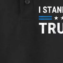 I Stand With Trump American Flag Dry Zone Grid Performance Polo