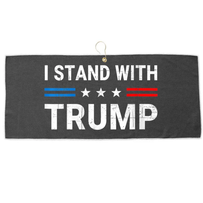 I Stand With Trump American Flag Large Microfiber Waffle Golf Towel