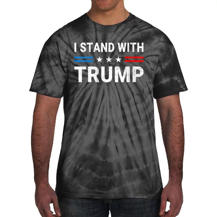 I Stand With Trump American Flag Tie-Dye T-Shirt