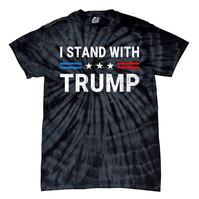 I Stand With Trump American Flag Tie-Dye T-Shirt