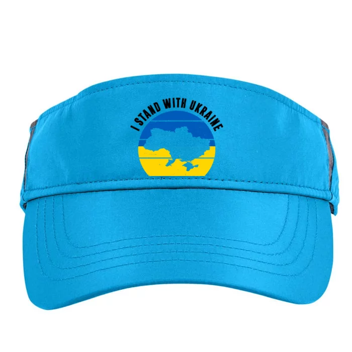 I Stand With Ukraine Ukrainian Map Adult Drive Performance Visor