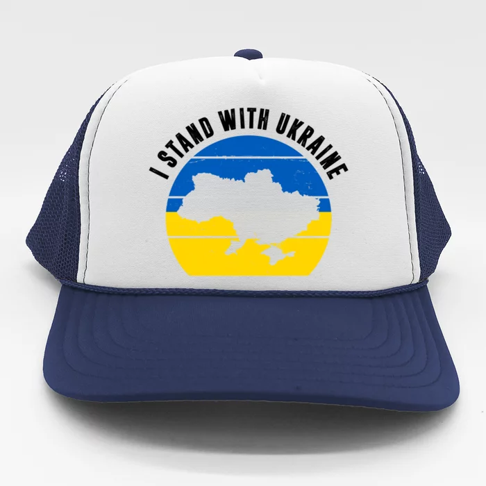 I Stand With Ukraine Ukrainian Map Trucker Hat