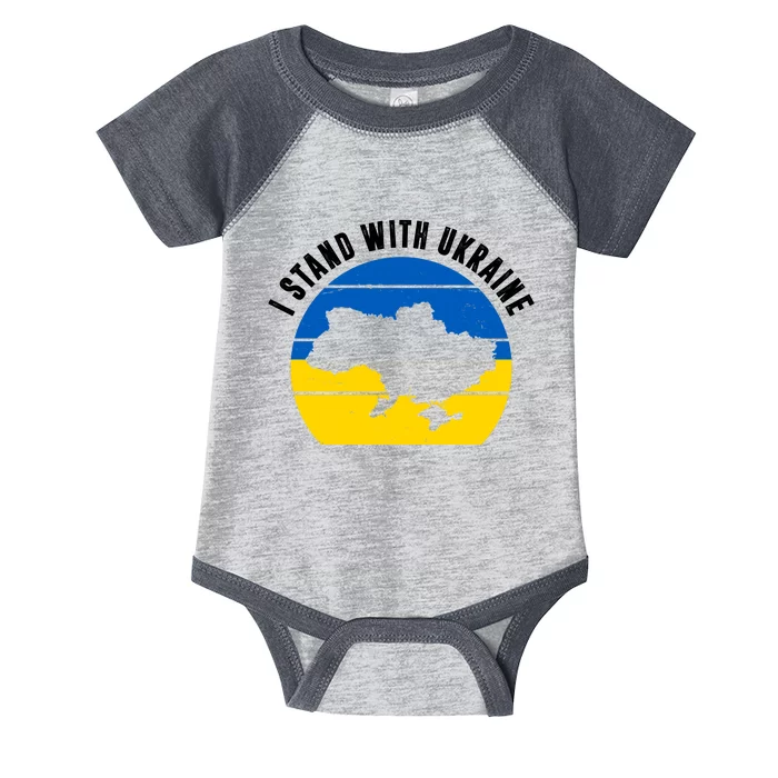 I Stand With Ukraine Ukrainian Map Infant Baby Jersey Bodysuit