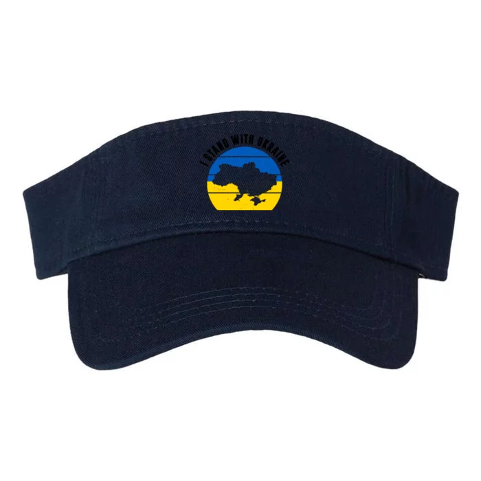 I Stand With Ukraine Ukrainian Map Valucap Bio-Washed Visor