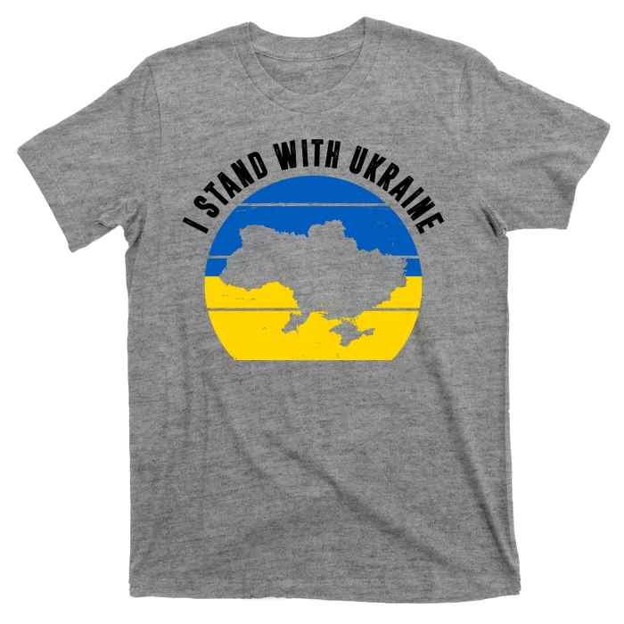 I Stand With Ukraine Ukrainian Map T-Shirt