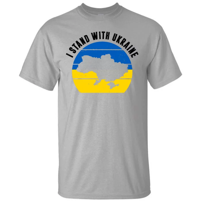 I Stand With Ukraine Ukrainian Map Tall T-Shirt