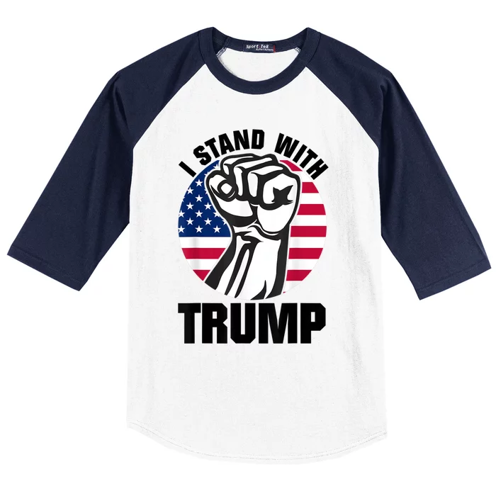 I Stand With Trump Baseball Sleeve Shirt