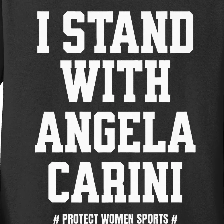 I Stand With Angela Carini Boxer Protect Female Boxing Premium Kids Long Sleeve Shirt