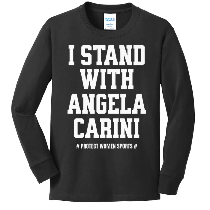 I Stand With Angela Carini Boxer Protect Female Boxing Premium Kids Long Sleeve Shirt