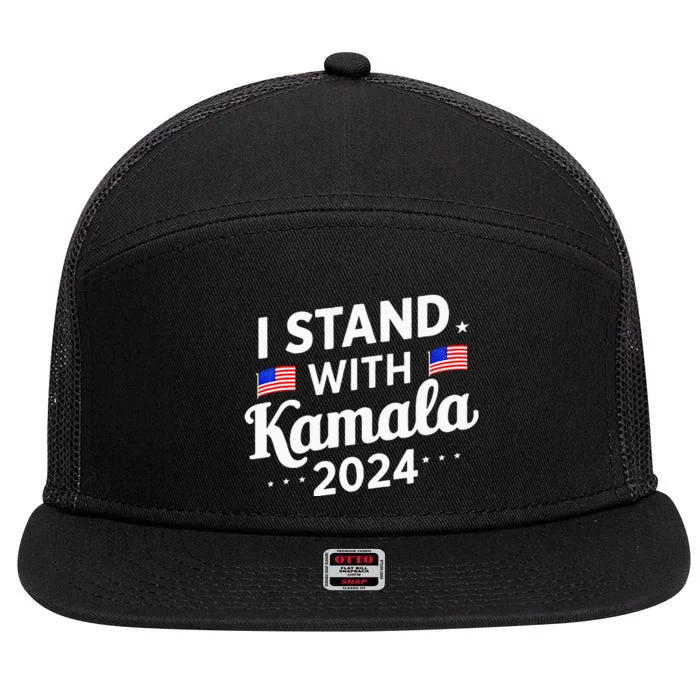 I Stand With Kamala Harris For President 2024 Election 7 Panel Mesh Trucker Snapback Hat