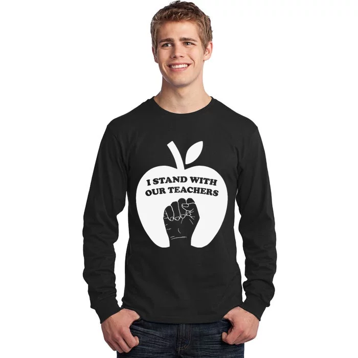 I Stand With Our Teachers & Stand Against Book Banning! Tall Long Sleeve T-Shirt