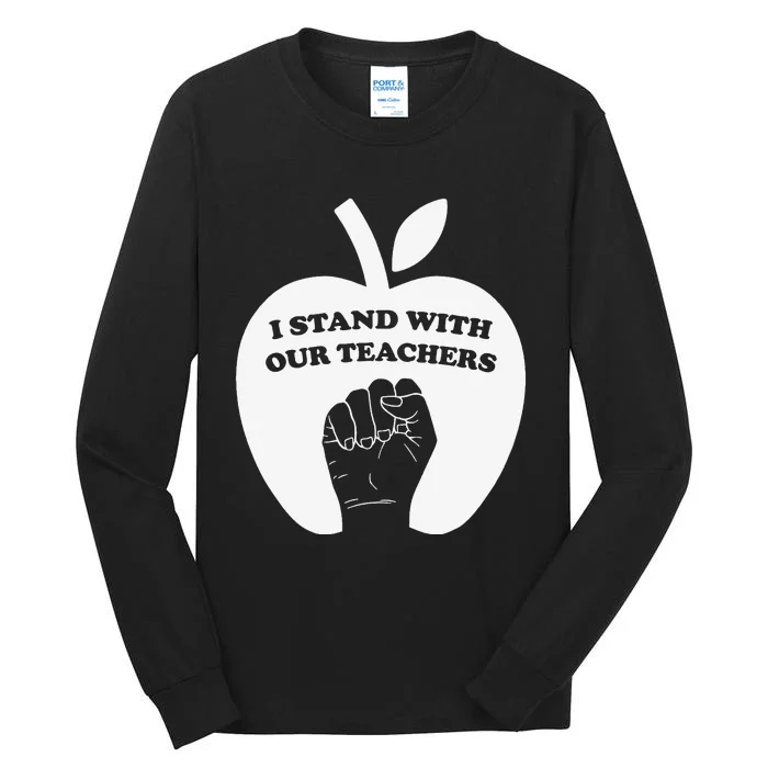 I Stand With Our Teachers & Stand Against Book Banning! Tall Long Sleeve T-Shirt