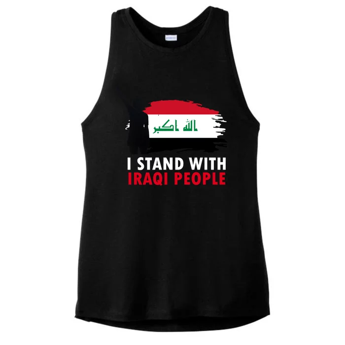 I Stand With Iraqi People Support Iraq Ladies Tri-Blend Wicking Tank