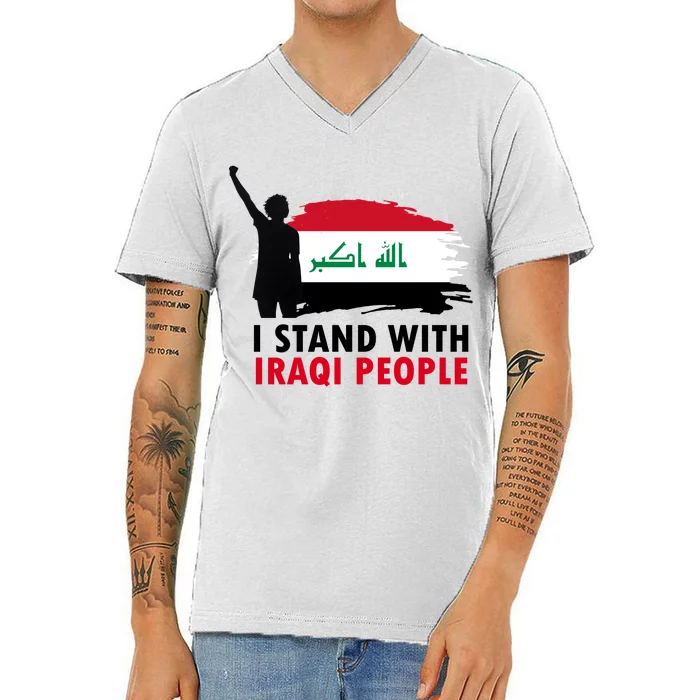 I Stand With Iraqi People Support Iraq V-Neck T-Shirt