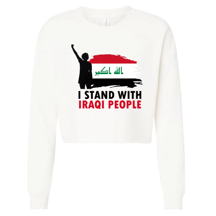 I Stand With Iraqi People Support Iraq Cropped Pullover Crew