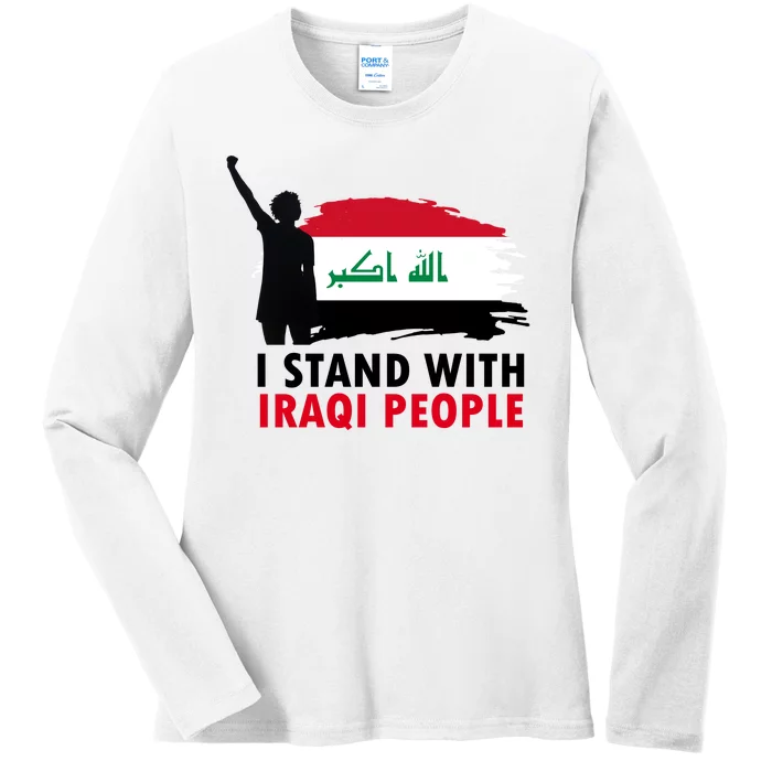 I Stand With Iraqi People Support Iraq Ladies Long Sleeve Shirt