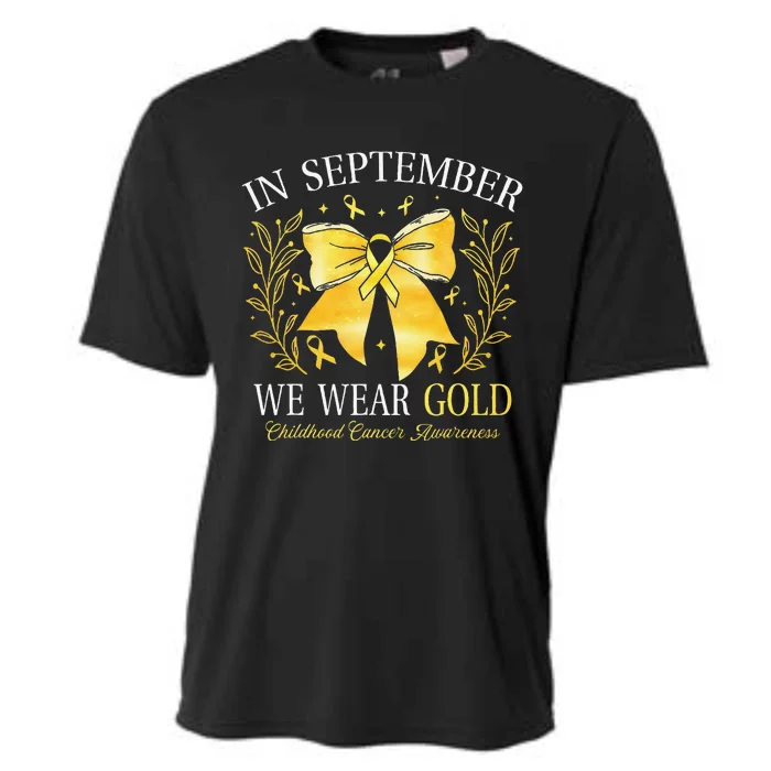 In September We Wear Gold Childhood Cancer Awareness Gift Cooling Performance Crew T-Shirt