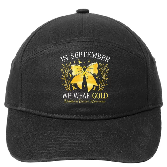 In September We Wear Gold Childhood Cancer Awareness Gift 7-Panel Snapback Hat