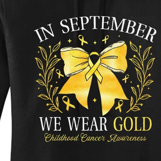 In September We Wear Gold Childhood Cancer Awareness Gift Women's Pullover Hoodie