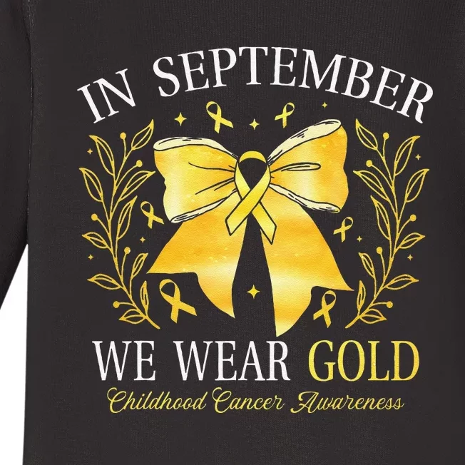 In September We Wear Gold Childhood Cancer Awareness Gift Baby Long Sleeve Bodysuit