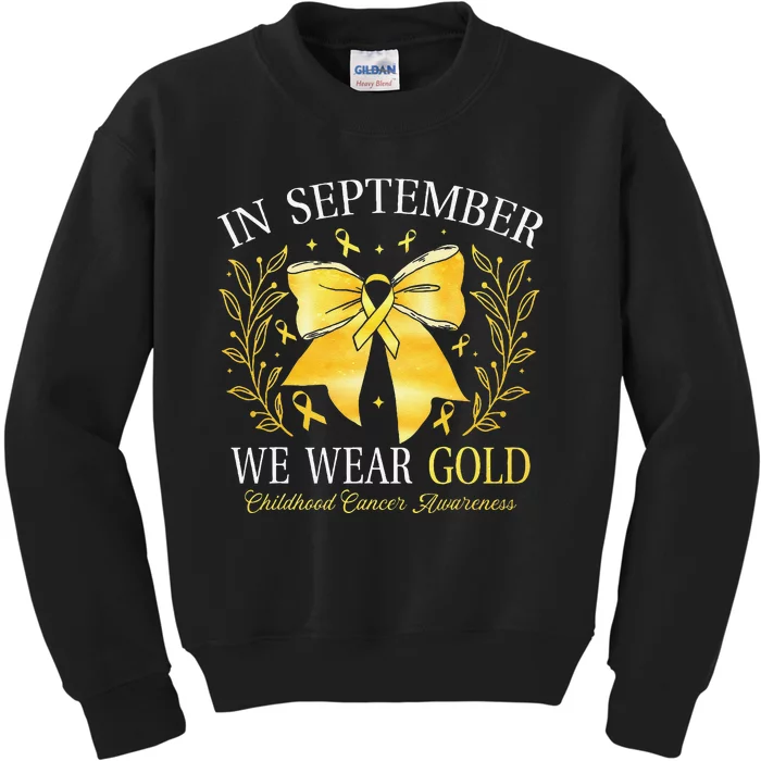 In September We Wear Gold Childhood Cancer Awareness Gift Kids Sweatshirt