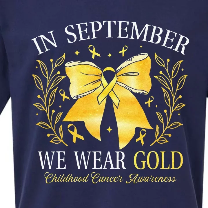 In September We Wear Gold Childhood Cancer Awareness Gift Sueded Cloud Jersey T-Shirt