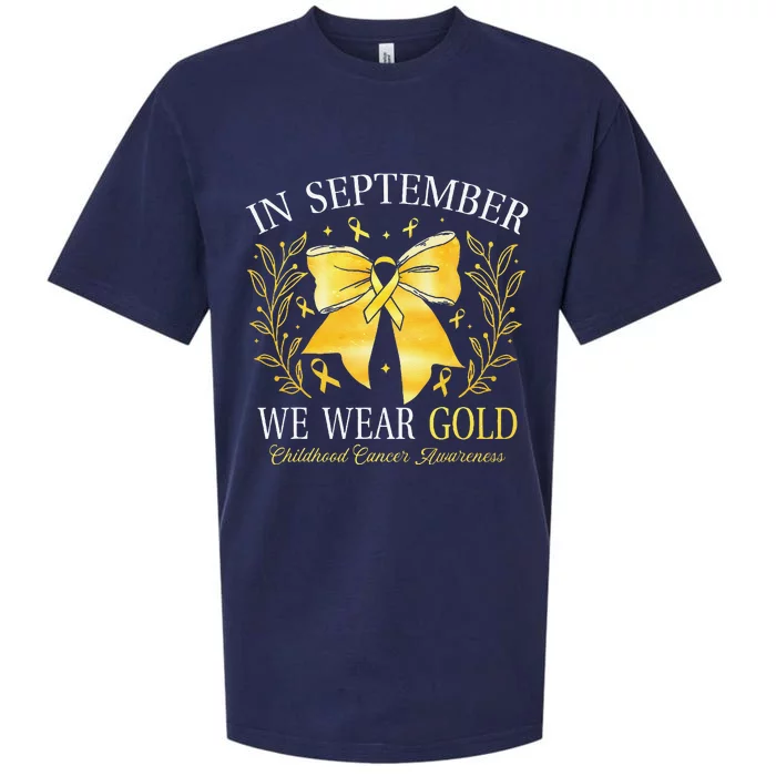 In September We Wear Gold Childhood Cancer Awareness Gift Sueded Cloud Jersey T-Shirt