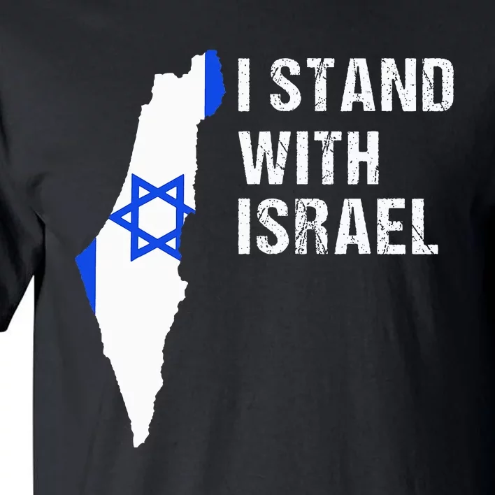 I Stand With Israel Jewish Gifts Heritage Israeli Flag Tall T-Shirt