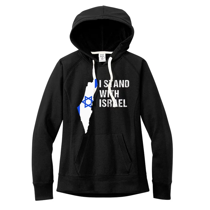 I Stand With Israel Jewish Gifts Heritage Israeli Flag Women's Fleece Hoodie