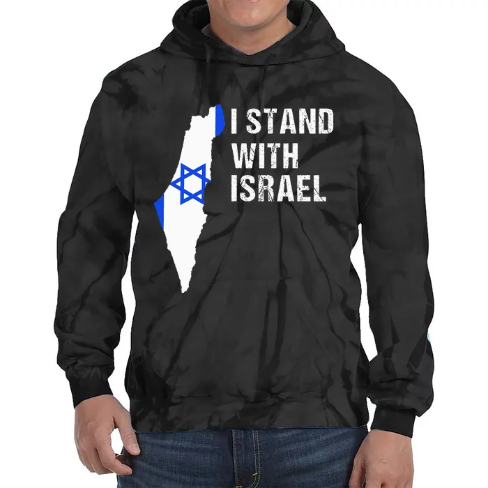 I Stand With Israel Jewish Gifts Heritage Israeli Flag Tie Dye Hoodie