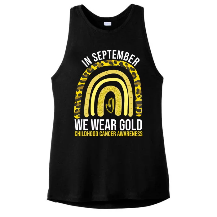 In September We Wear Gold Childhood Cancer Awareness Ladies Tri-Blend Wicking Tank