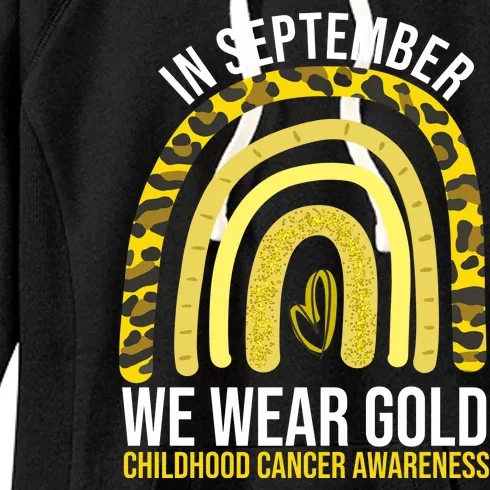 In September We Wear Gold Childhood Cancer Awareness Women's Fleece Hoodie