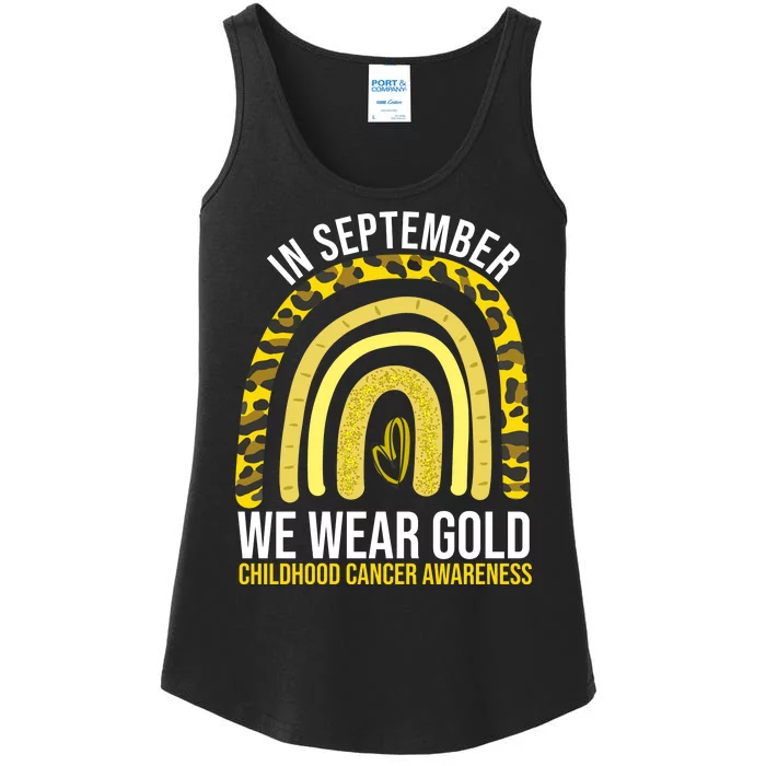 In September We Wear Gold Childhood Cancer Awareness Ladies Essential Tank