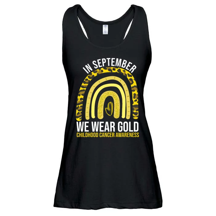 In September We Wear Gold Childhood Cancer Awareness Ladies Essential Flowy Tank