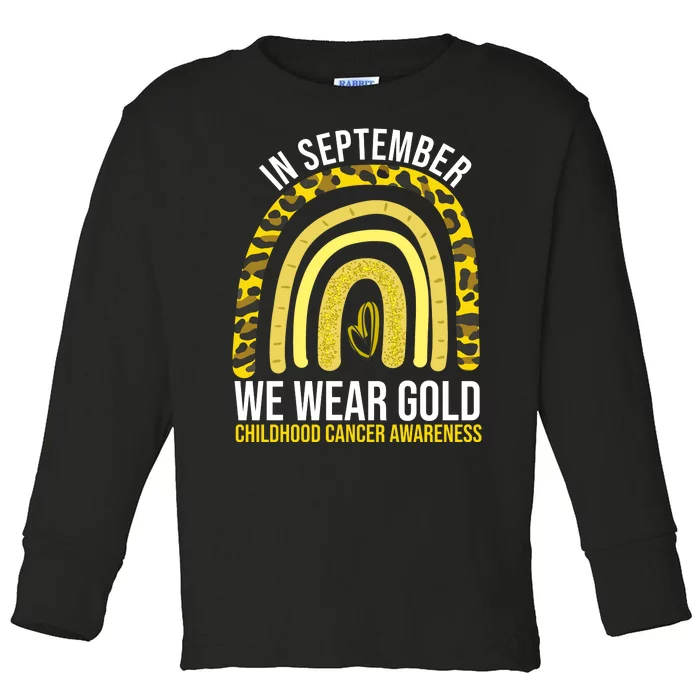 In September We Wear Gold Childhood Cancer Awareness Toddler Long Sleeve Shirt