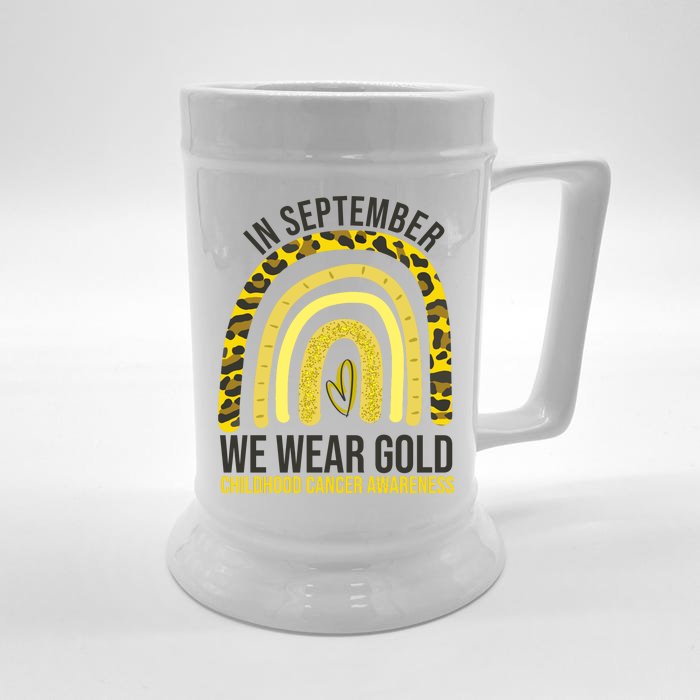 In September We Wear Gold Childhood Cancer Awareness Front & Back Beer Stein