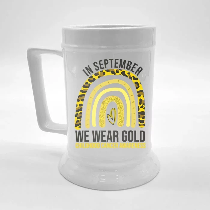 In September We Wear Gold Childhood Cancer Awareness Front & Back Beer Stein