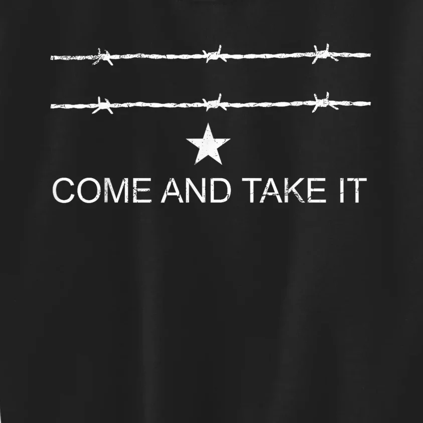 I Stand With Texas Razor Wire Come And Take It Kids Sweatshirt