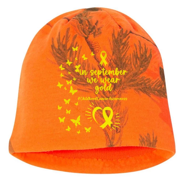 In September We Wear Gold Childhood Cancer Awareness Kati - Camo Knit Beanie