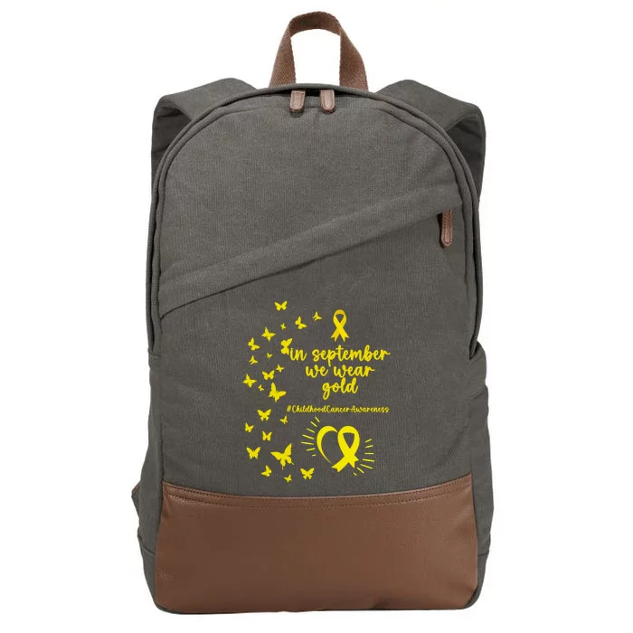 In September We Wear Gold Childhood Cancer Awareness Cotton Canvas Backpack