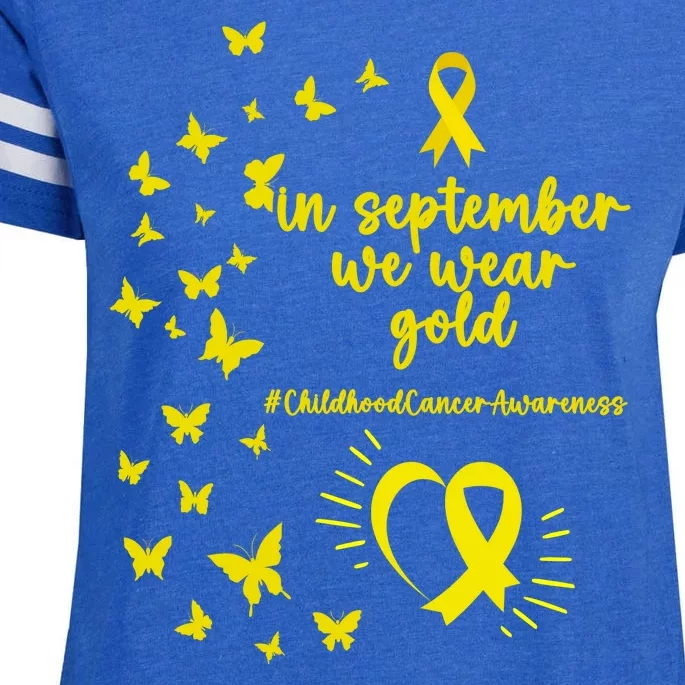 In September We Wear Gold Childhood Cancer Awareness Enza Ladies Jersey Football T-Shirt