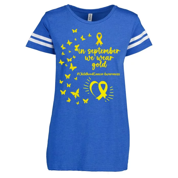 In September We Wear Gold Childhood Cancer Awareness Enza Ladies Jersey Football T-Shirt