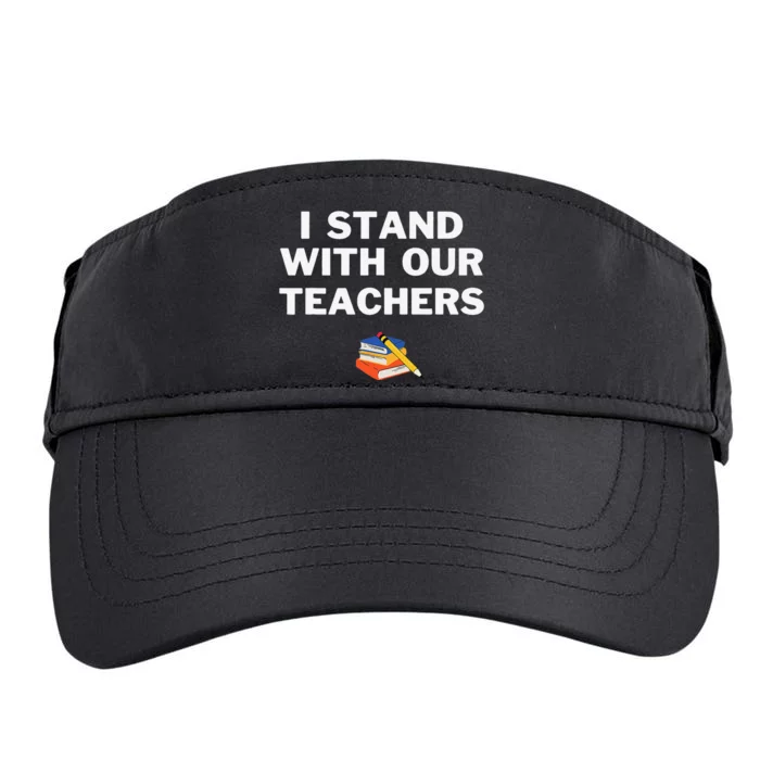 I Stand With Our Teachers & Stand Against Book Banning! Adult Drive Performance Visor