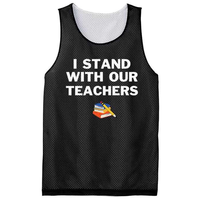 I Stand With Our Teachers & Stand Against Book Banning! Mesh Reversible Basketball Jersey Tank