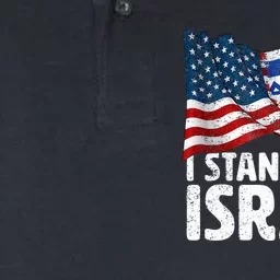 I Stand With Israel USA American Flag w Israel Flag Softstyle Adult Sport Polo