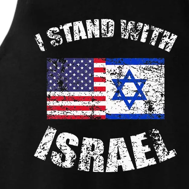 I Stand With Israel My Support Israel Flag Pride Ladies Tri-Blend Wicking Tank